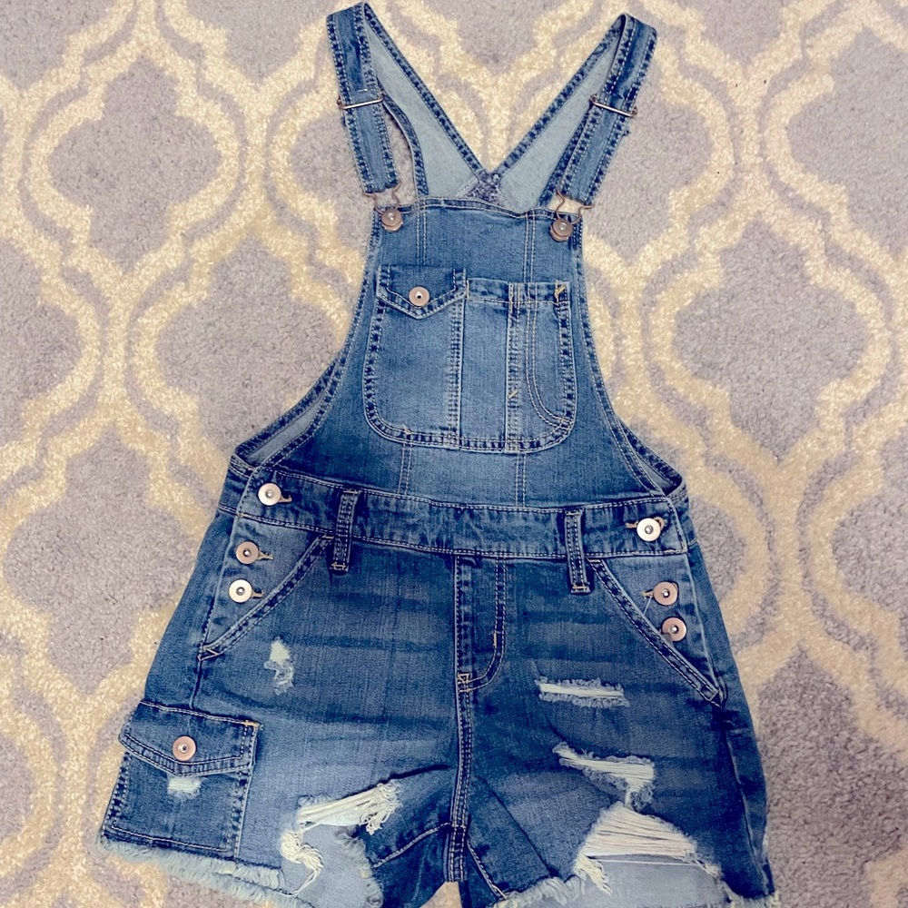 Jumpsuit denim shorts